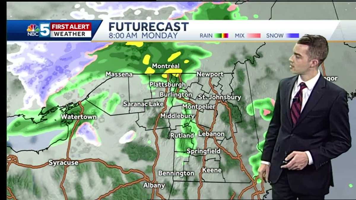 Video: Rain showers change to snow showers on Monday (12-2-18)