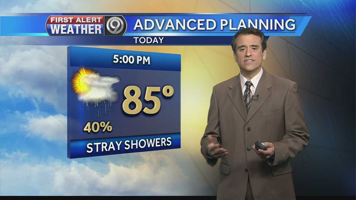 Stray showers possible Saturday