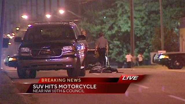 Motorcycle rider hurt in NW OKC
