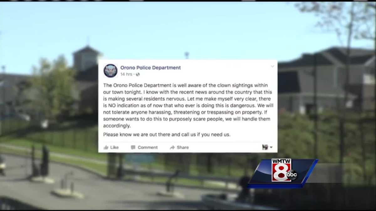 Orono police receive reports about scary clowns