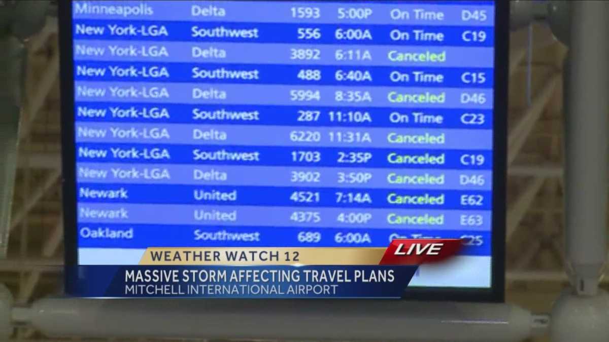 Milwaukee flights canceled ahead of northeast blizzard