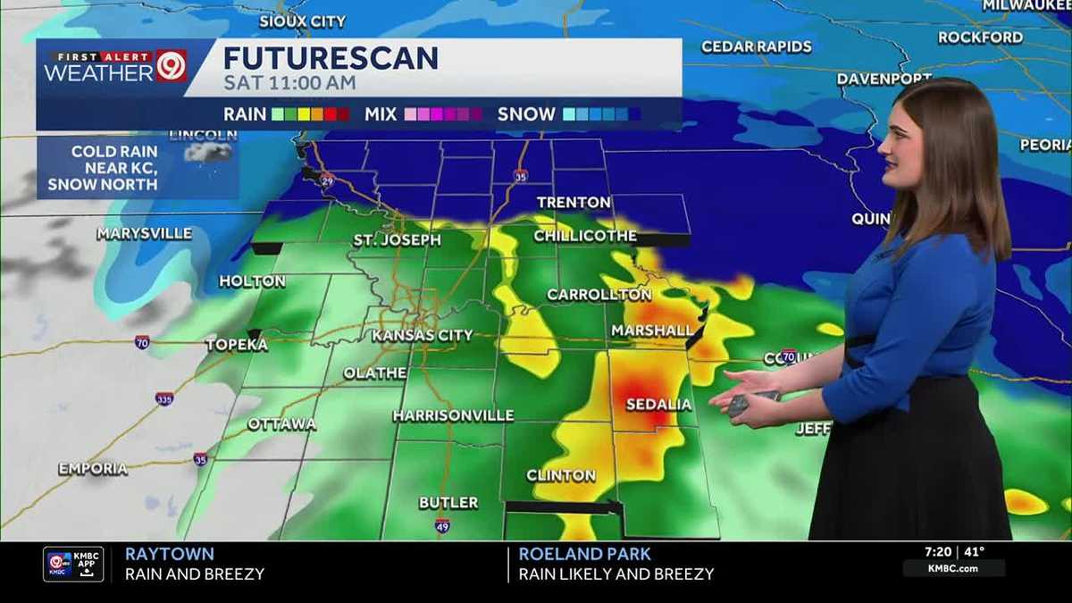Saturday to remain mostly rainy, a few snowflakes possible mixed-in