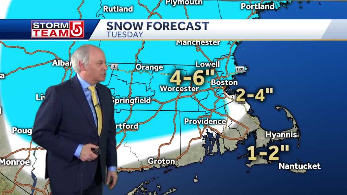 Video: Several more inches of snow Tuesday, followed by another cold blast