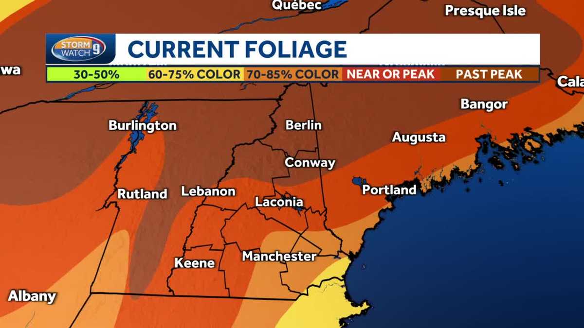 New Hampshire foliage tracker Peak colors in parts of NH