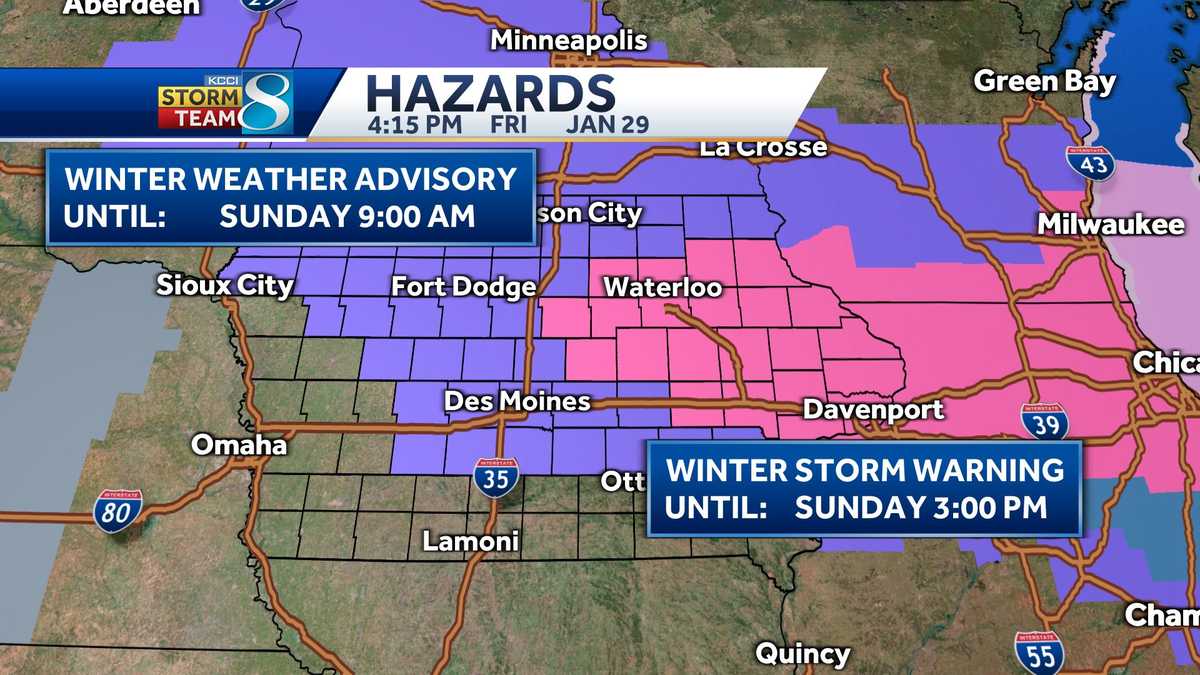 Winter weather advisories issued ahead of weekend snow - KCCI
