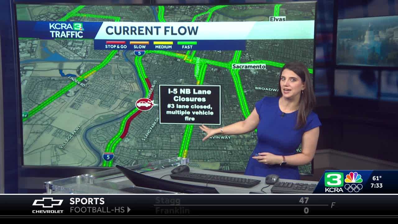 Car crash reported on Interstate 5 in Sacramento