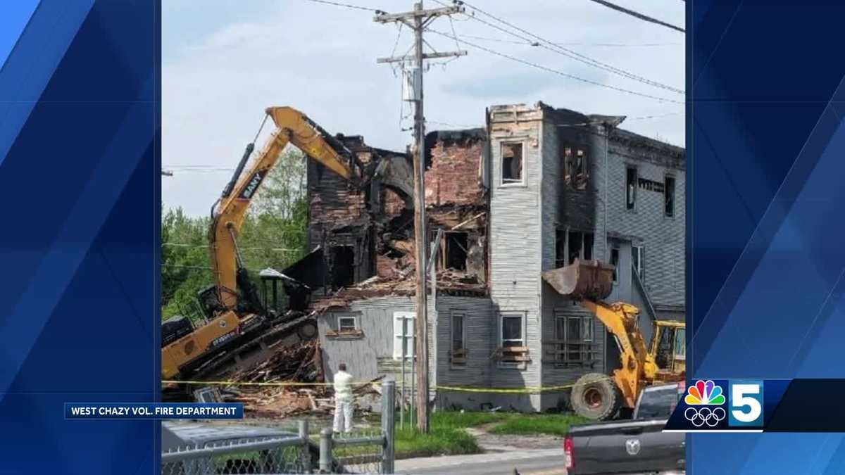 Apartment building demolished in West Chazy, NY following fire