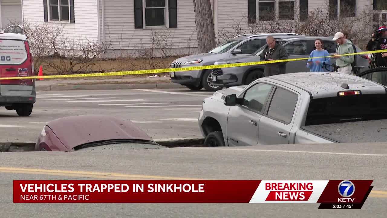 Nebraska driver describes moments his vehicle was trapped in sinkhole