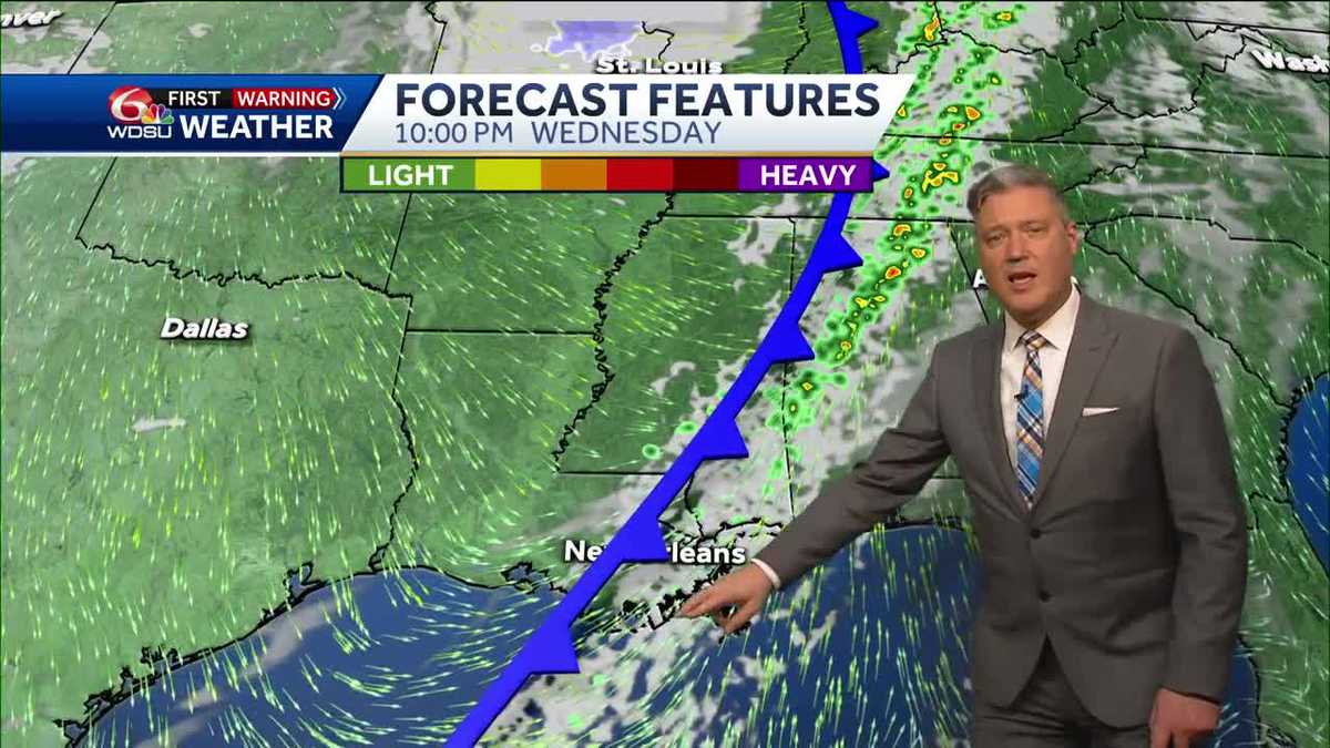 New Orleans weather forecast high temp low temp rain chances
