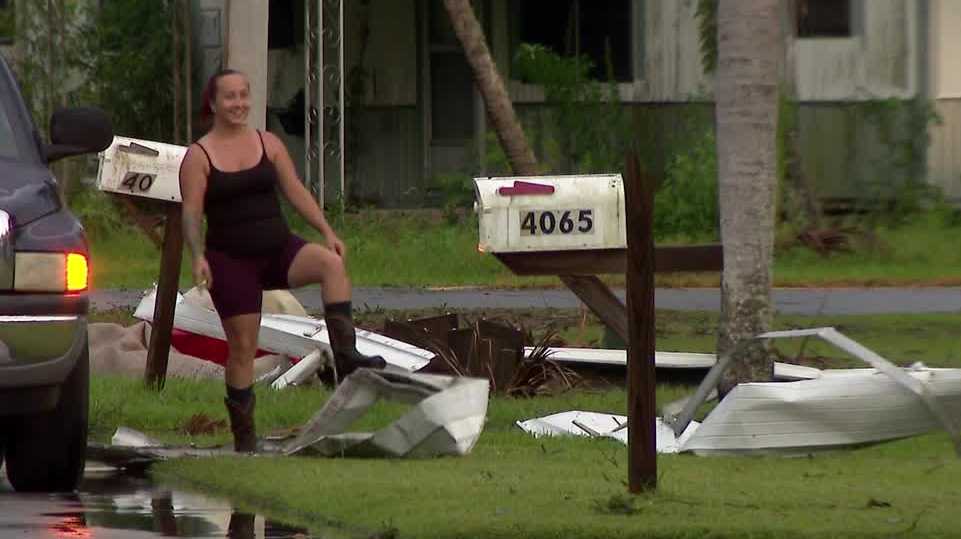 Downburst with winds up to 60 mph rips roofs, awnings from homes near Cocoa