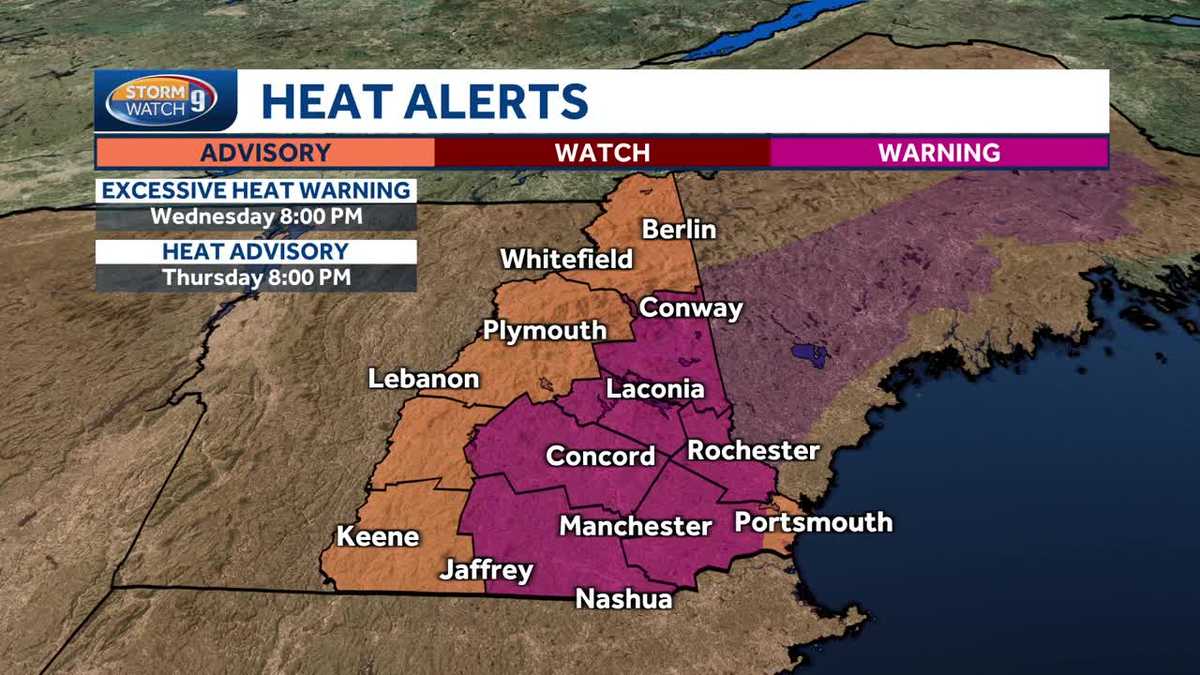 New Hampshire forecast video: Intense heat and high humidity