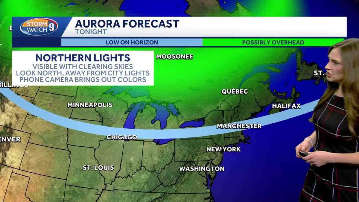 Northern lights could be visible in New Hampshire Wednesday night into Thursday morning