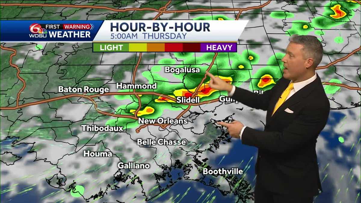 New Orleans weather forecast chance of storms time of rain high
