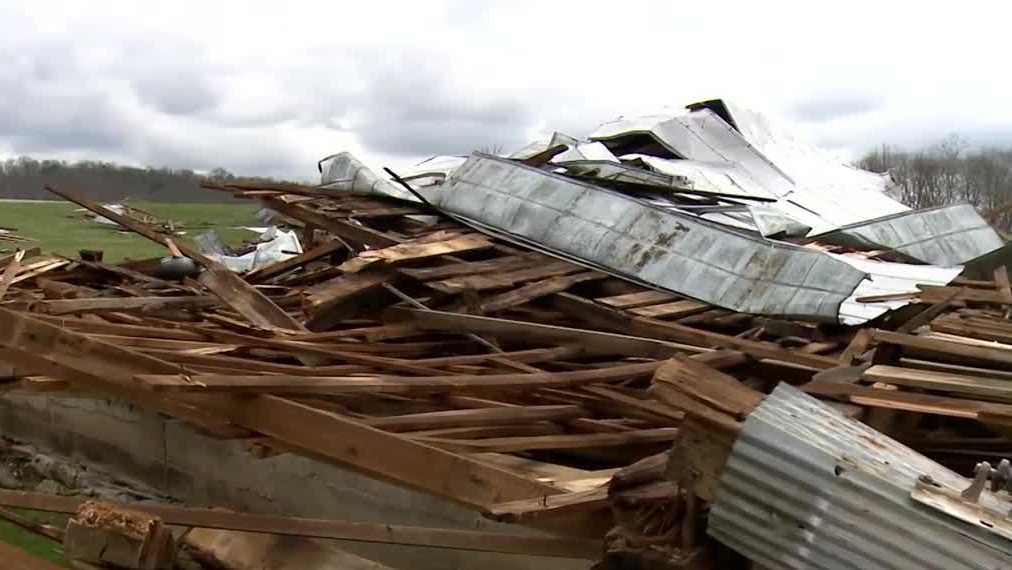 Cleanup continues in southern Indiana after tornado leaves miles of damage