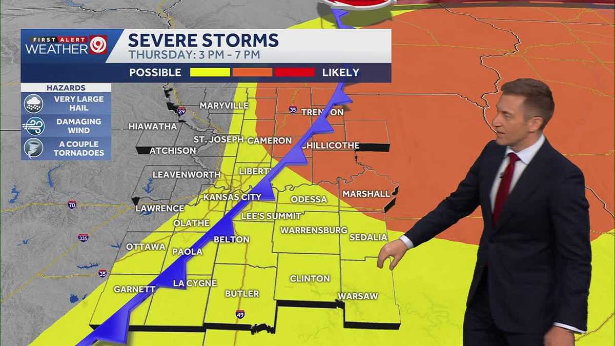 Tracking a tornado-warned storm north of Kansas City