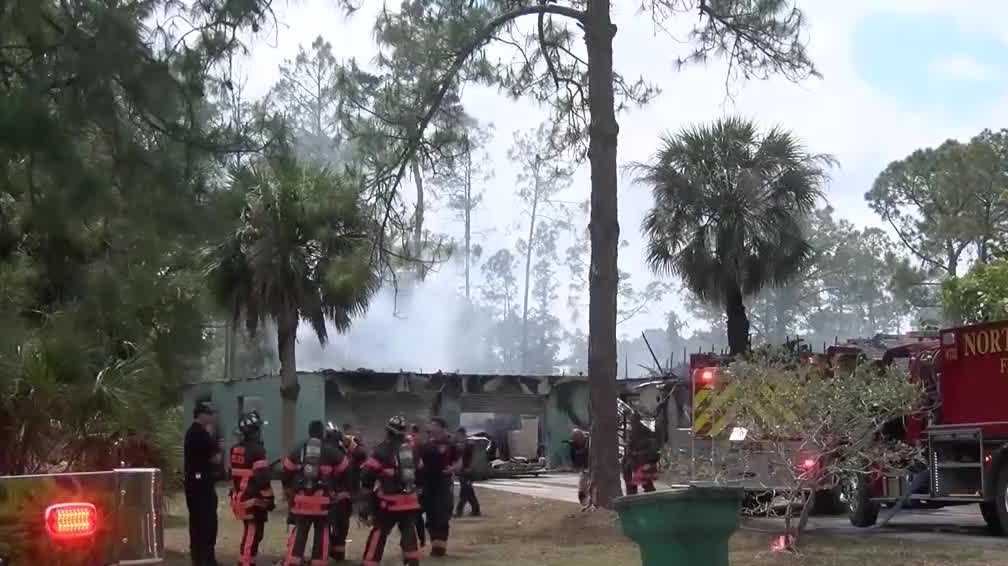 Fire burns through home in Golden Gate Estates