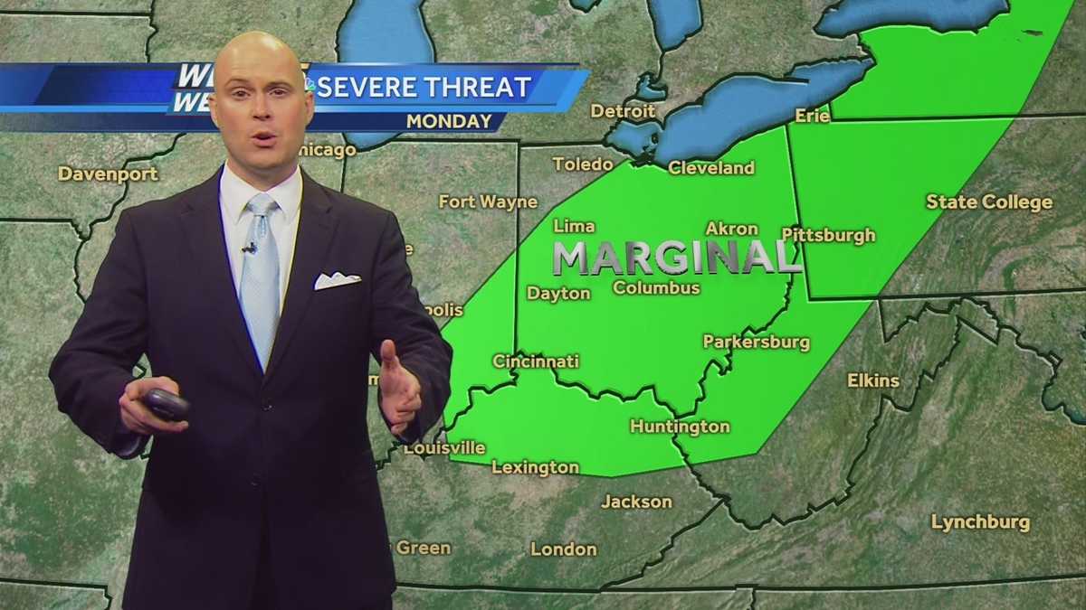 Chance For A Few Strong Storms Monday