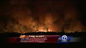 Fire Burning in Bosque South Of Socorro