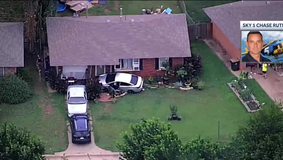 Driver crashes into home after fleeing from law enforcement