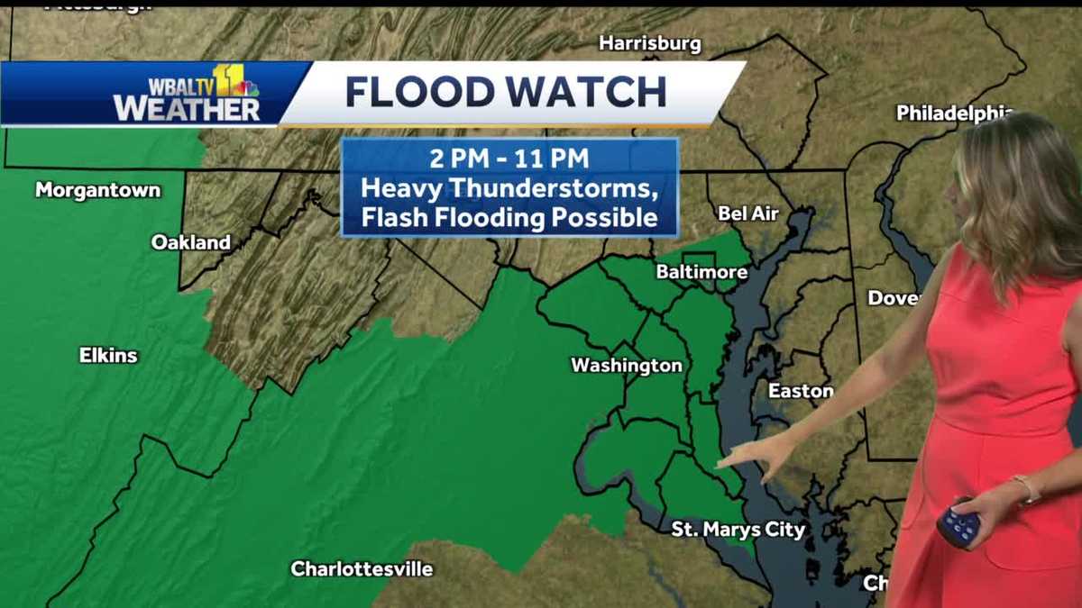 Rain, storms in the forecast for Maryland, Flood Watch in place