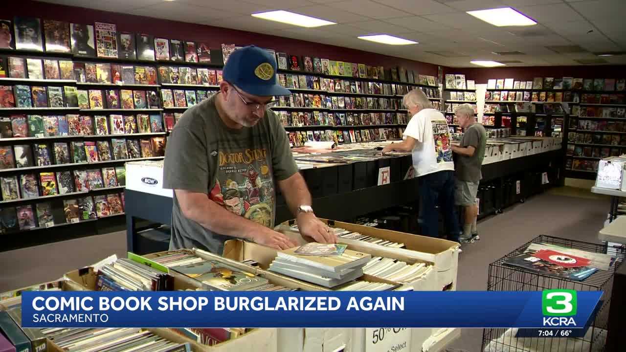 Sacramento comic book store remains open after burglar steals merchandise, damages front door