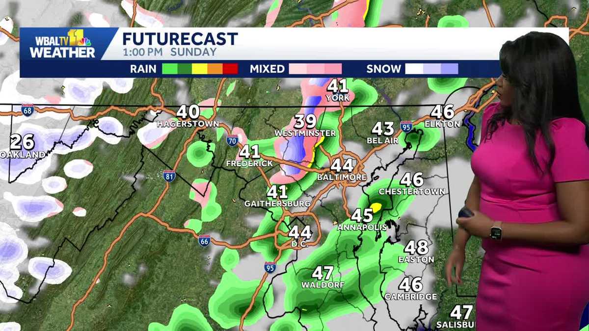 A chance of a wintry mix possible in the Maryland