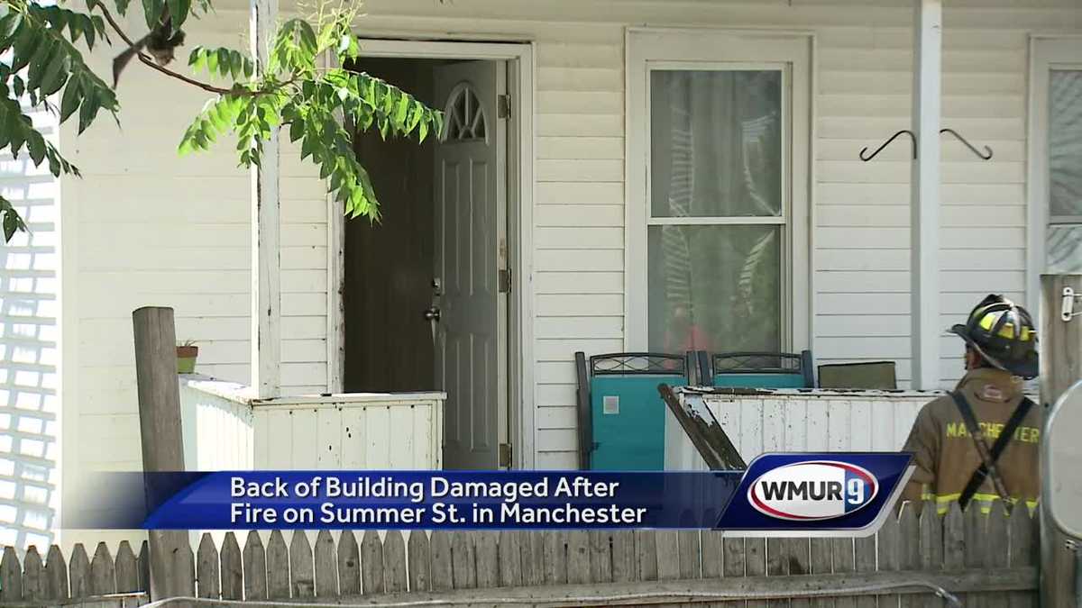 Back of building damaged in fire on Summer St. in Manchester