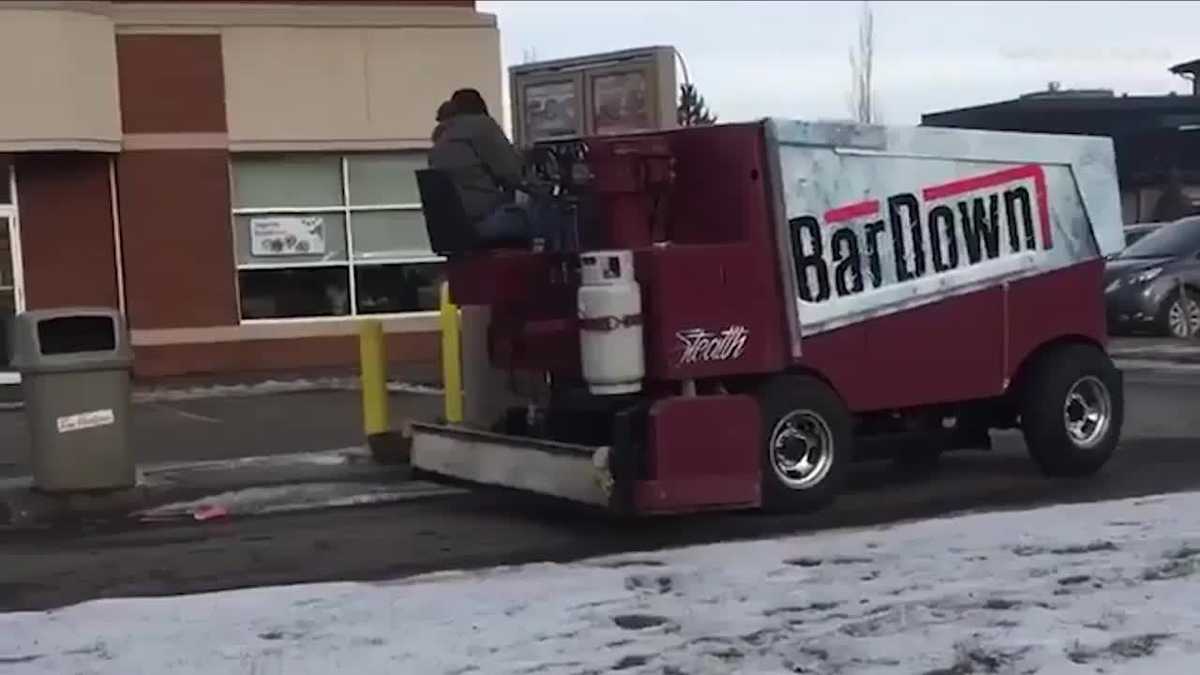 Zamboni in a Tim Horton's drive thru How Canadian can you get?