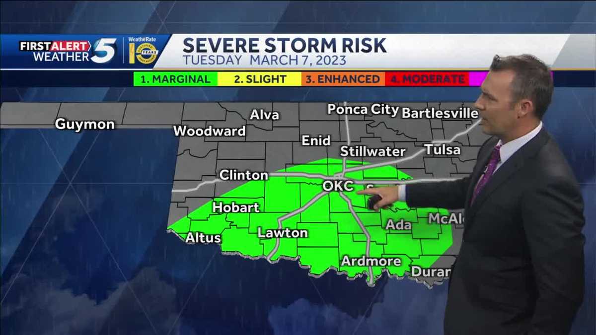 TIMELINE: Severe storms with a risk of hail possible in Oklahoma
