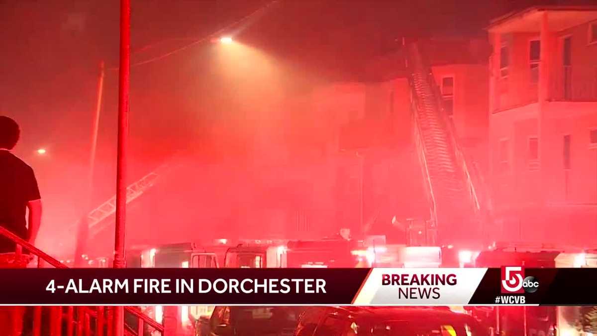 4-alarm fire in Dorchester