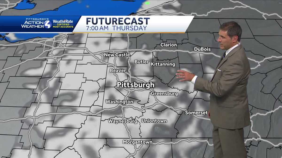 Mostly cloudy with isolated showers