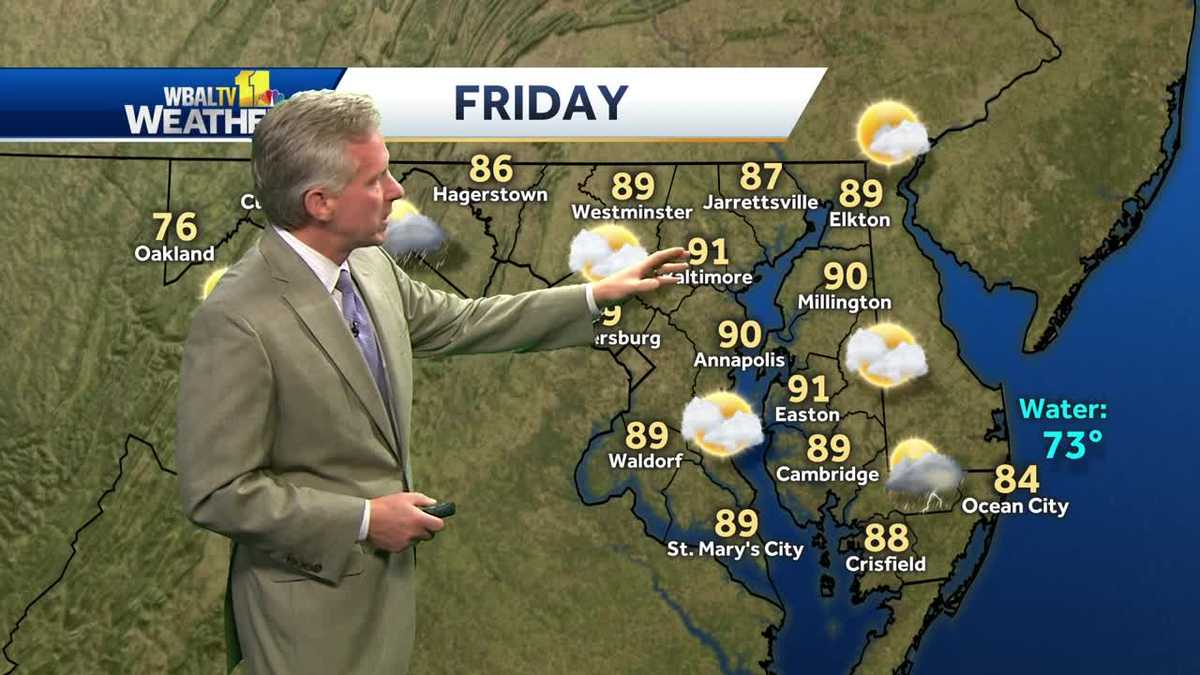 Partly cloudy, warm to end the work week