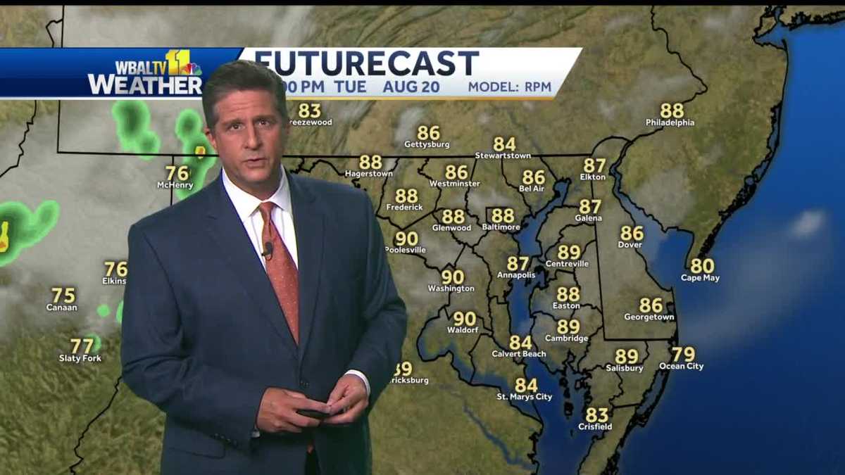 A mix of sun and clouds with a chance of a thunderstorms