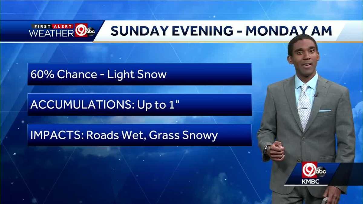 First Alert: Light snow possible Sunday evening