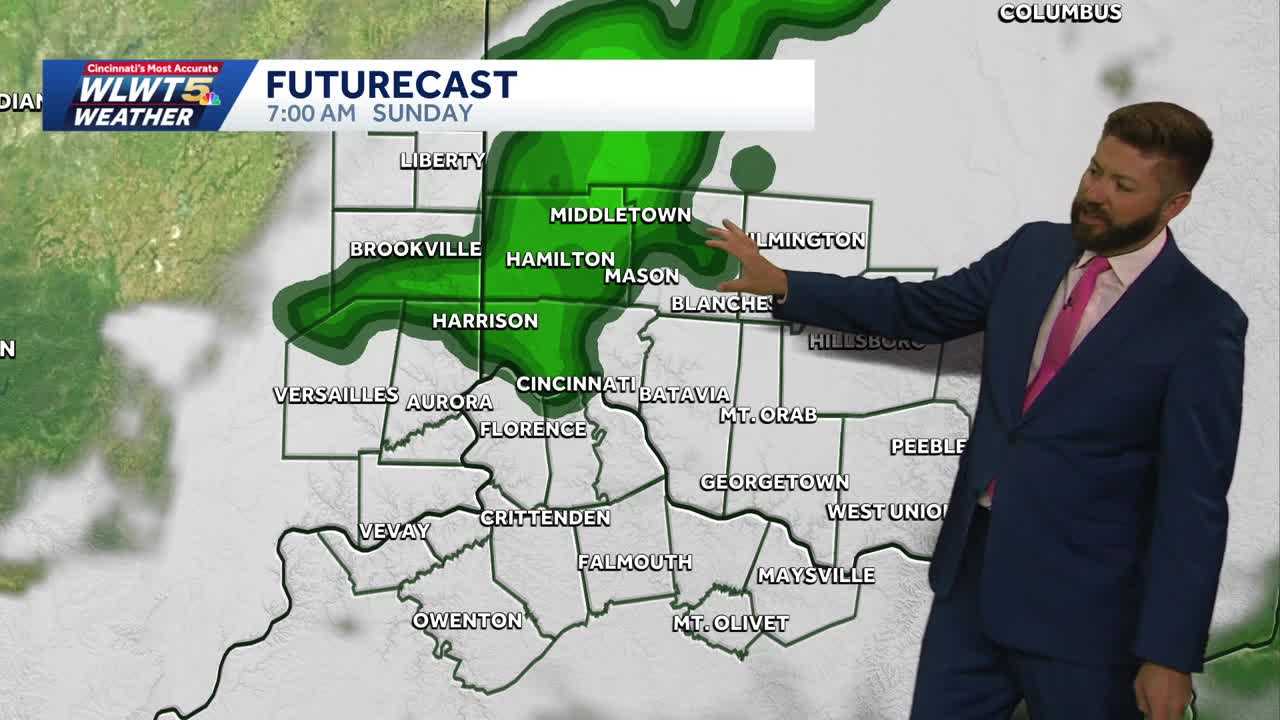 Morning spotty rain before a great Mother's Day afternoon