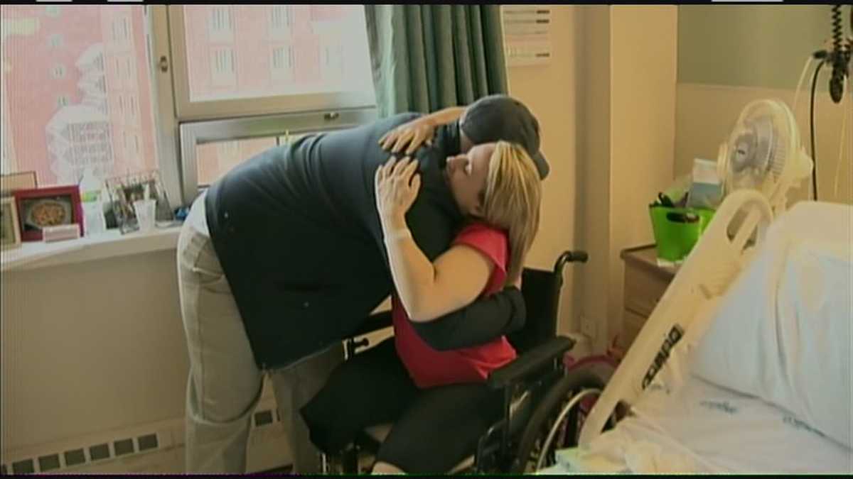 Boston Marathon bombing survivor reunites with man who saved her