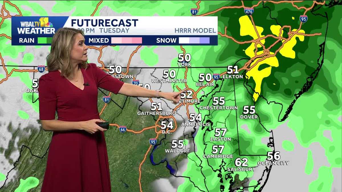 Rain tapers tonight to isolated showers Wednesday