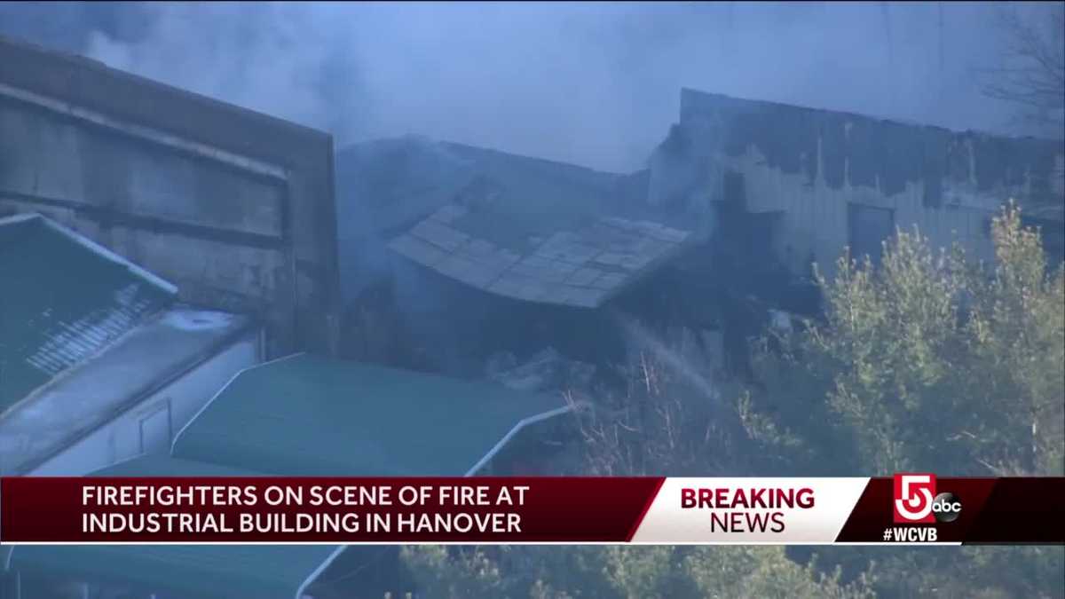 Crews battle stubborn fire in industrial building