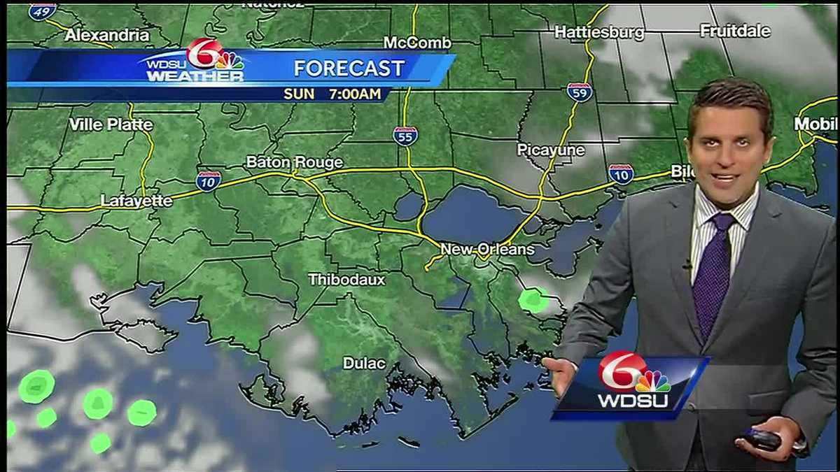 Hot and isolated showers Sunday, cooler air next week