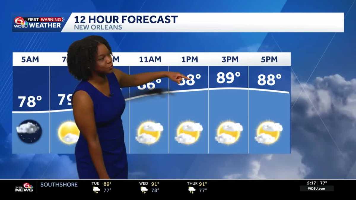 Seasonal weather continues as highs reach the upper 80s with spotty ...