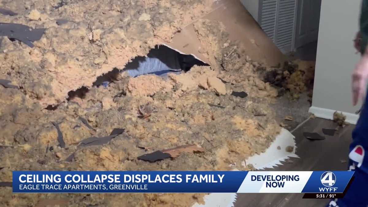 'I turned the light on and it was fallen in': Ceiling collapses at Greenville apartment complex