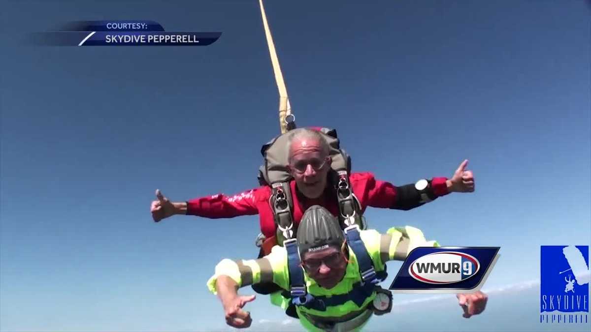 83-year-old skydives in memory of late wife