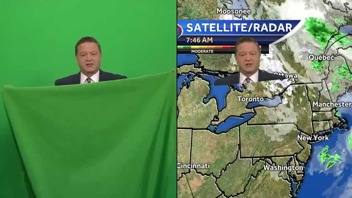 Behold the magic of the green screen! Get a behind-the-scenes look