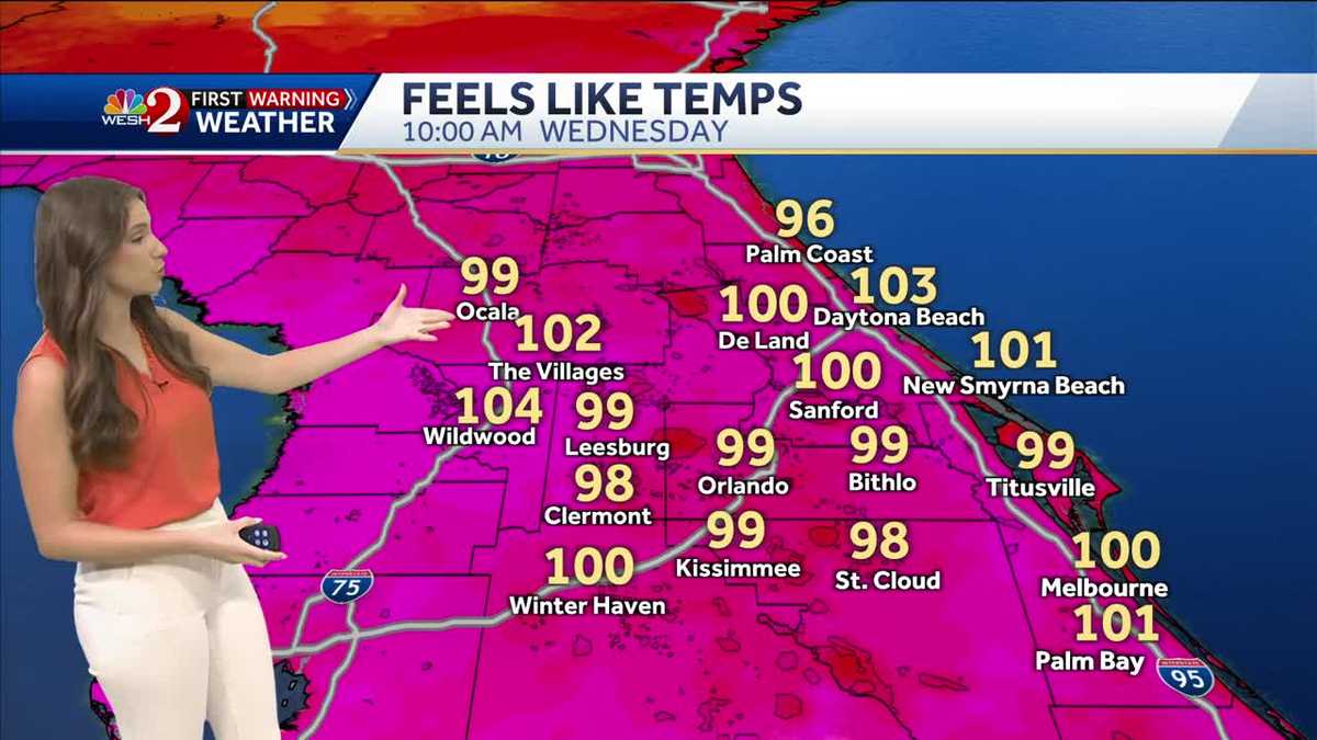 Heat advisory Wednesday as "feels like" temps hit triple digits