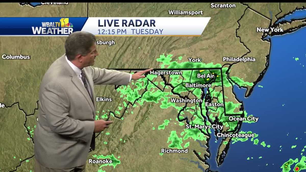 Tony tracks rain moving through Maryland