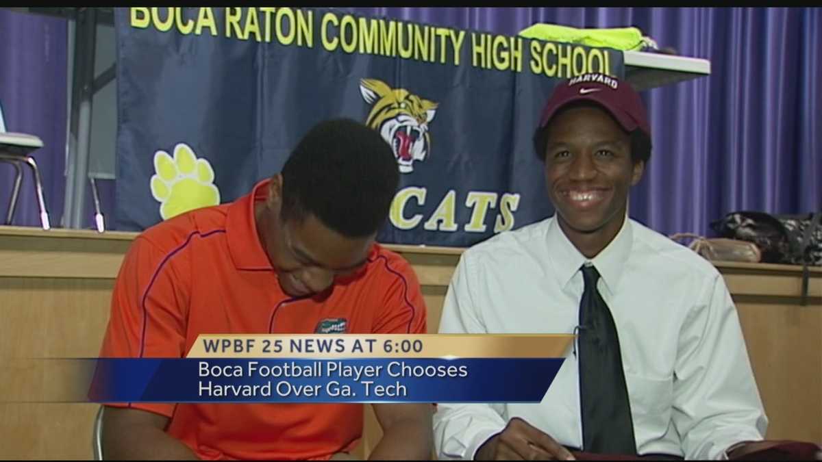 Signing Day Boca High football player chooses Harvard over Ga. Tech