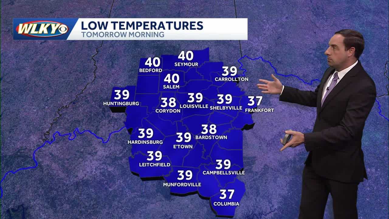 Chilly night with patchy frost possible Sunday morning