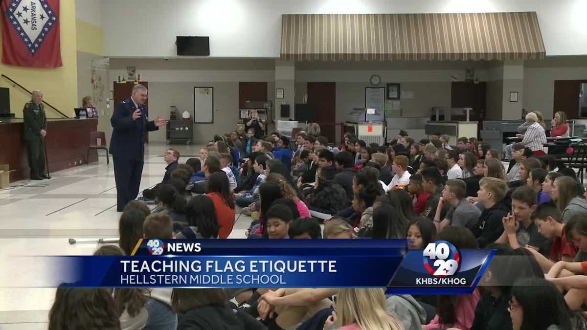 Veterans teach Springdale students how to fold the flag