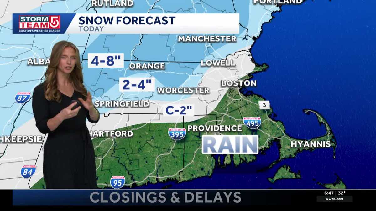 Video: Snow, slushy mix moves in