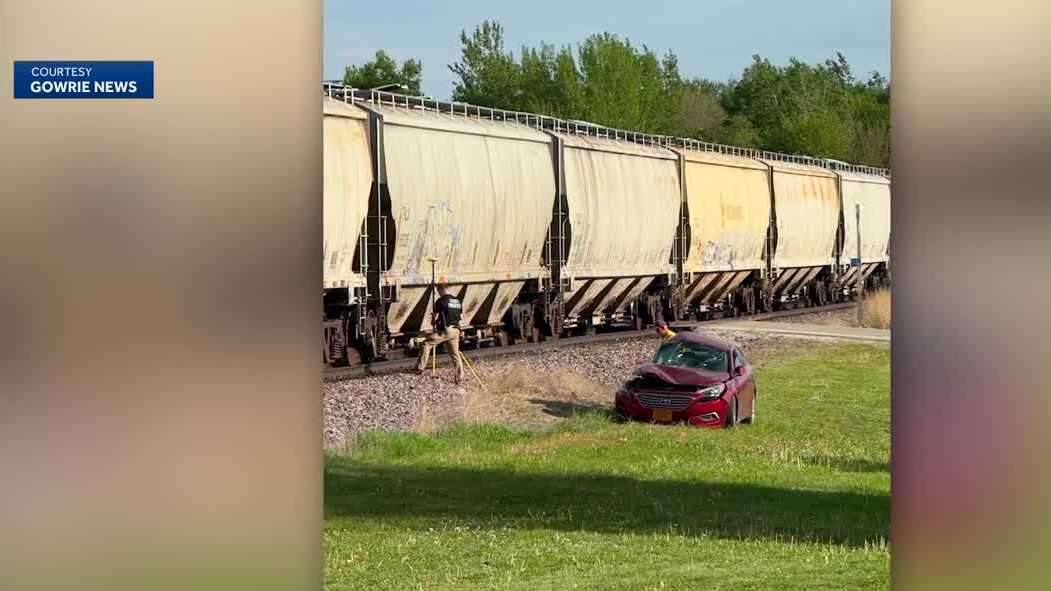Train hits car in Gowrie, critically injuring woman - KCCI